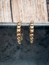 Galveston Metal Bubble Fashion Stud Hoop Earrings - Gold