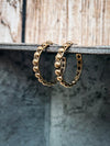 Galveston Metal Bubble Fashion Stud Hoop Earrings - Gold