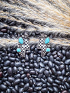 The Thunderbolt Studs – Checker & Aqua Stone Fashion Earrings