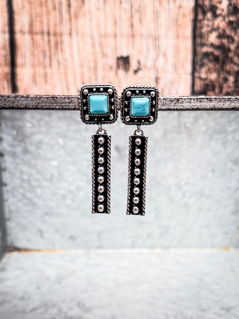 The Silverado Bars – Western Fashion Stud Drop Earrings