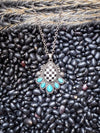 The Rodeo Queen Necklace – Checker Teardrop & Concho  Fashion Pendant