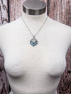 The Rodeo Queen Necklace – Checker Teardrop & Concho  Fashion Pendant