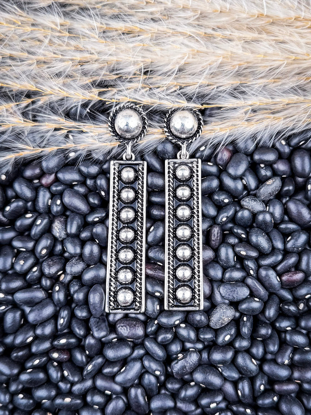 Silver Spur Fashion Bar Earrings