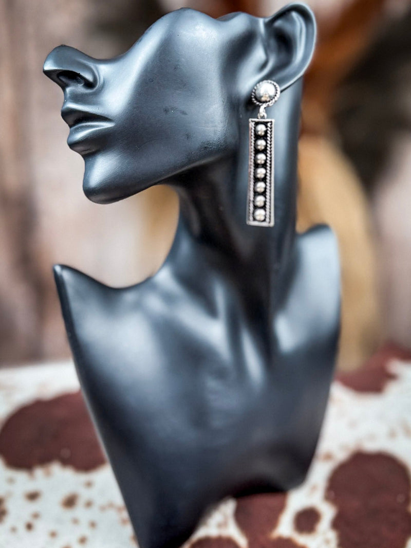 Silver Spur Fashion Bar Earrings