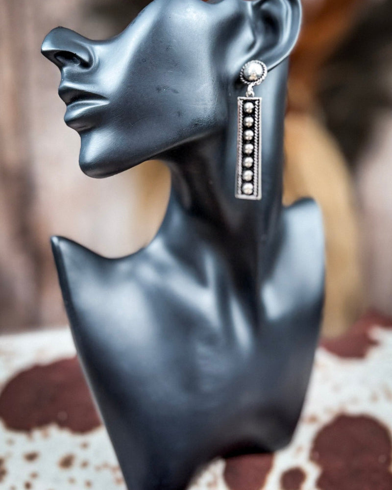 Silver Spur Fashion Bar Earrings
