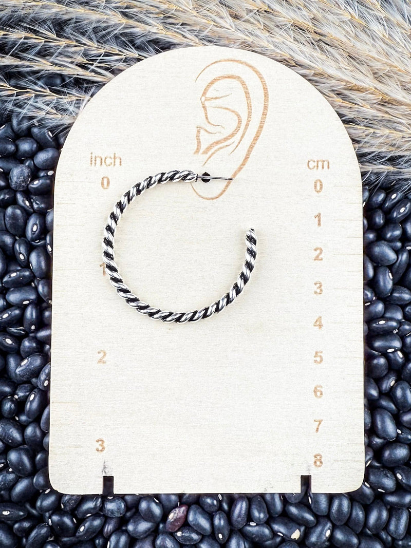 Silver Spin Fashion Hoop Earrings