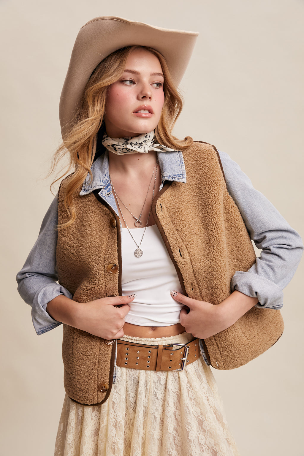 Wild West Plaid and Sherpa Vest