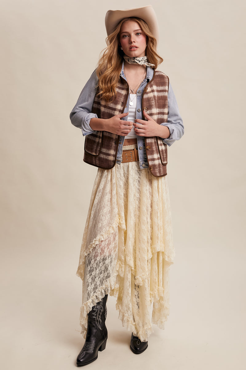 Wild West Plaid and Sherpa Vest