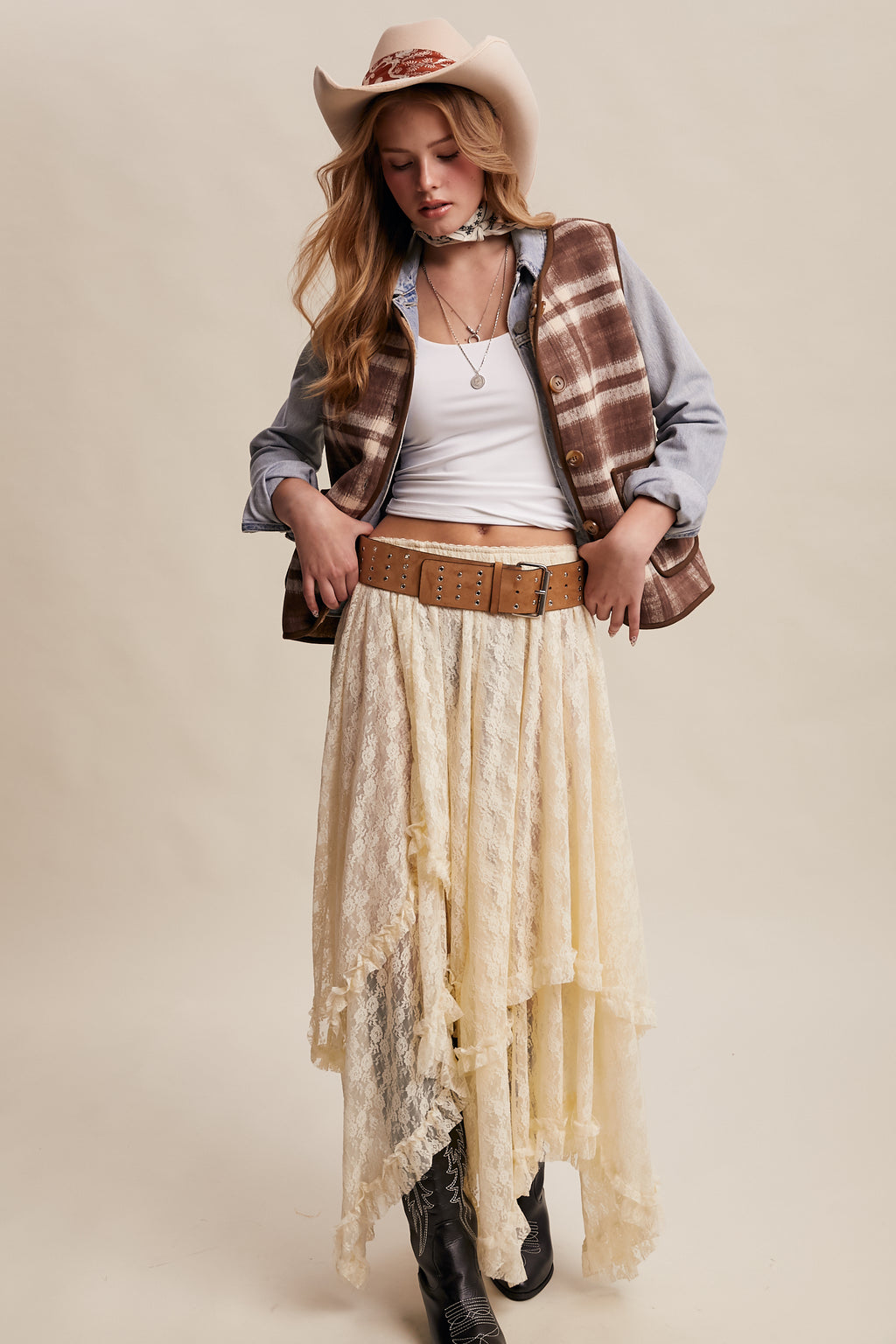 Wild West Plaid and Sherpa Vest