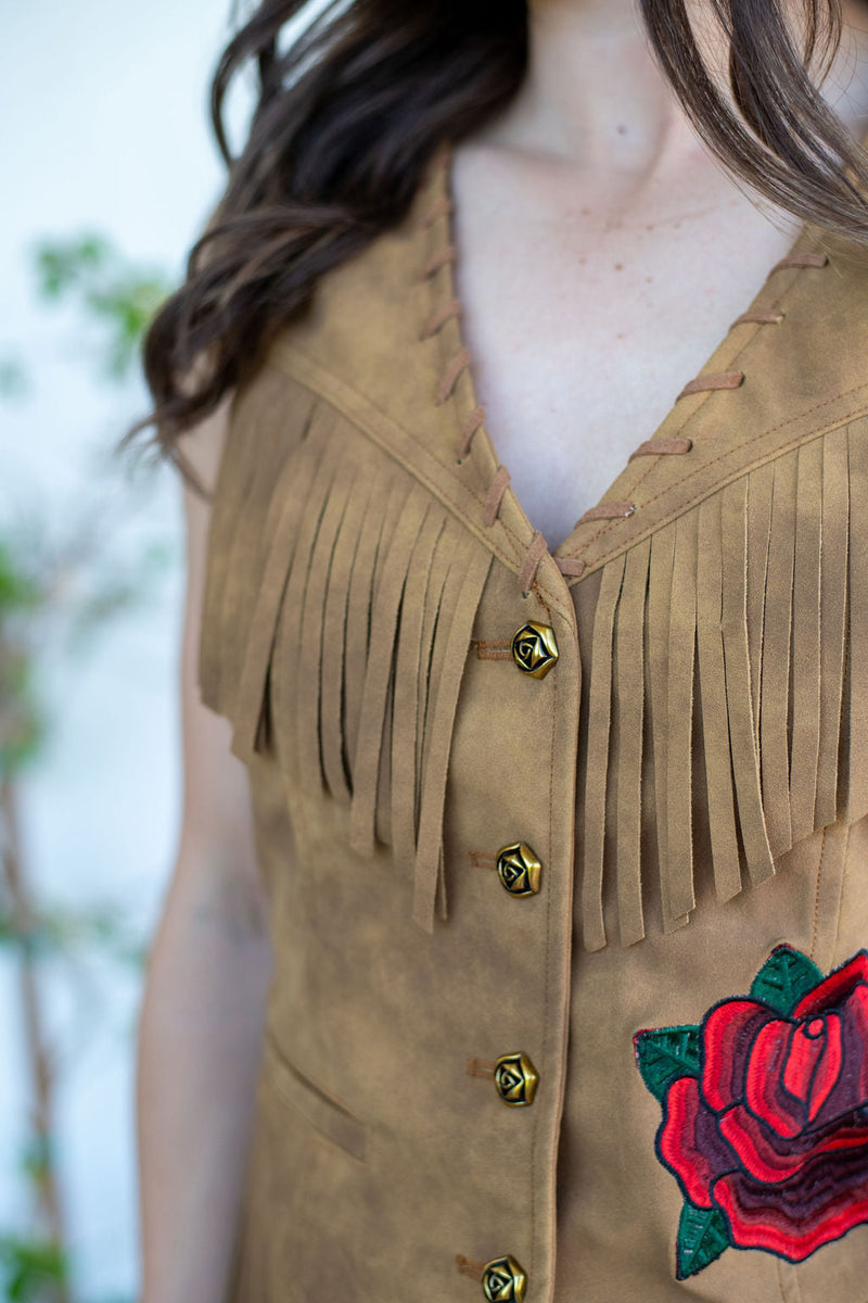 Wild Rose Fringe Vest
