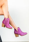 Fiera Glitter Booties in Pink