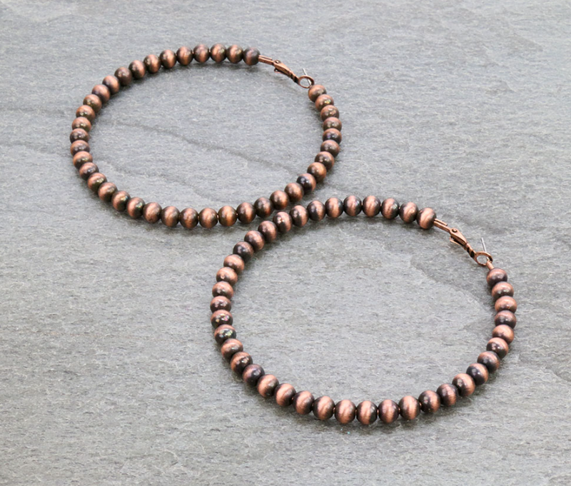 Rue Hoop Fashion Earrings - Copper