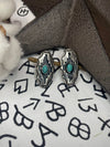 Azure Aztec Patterned Metal Stud Fashion Earrings