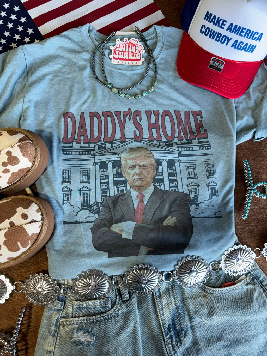 Blue Daddys Home Trump Graphic Tee