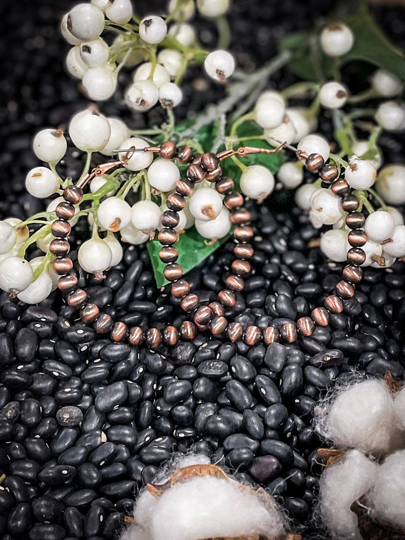 Darcy Navajo Style Pearl Fashion Hoop Earrings