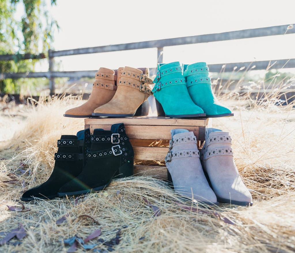 Elsa Leather Ankle Boot in Taupe