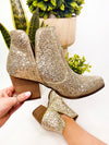 Fiera Glitter Booties in Gold