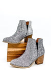 Fiera Glitter Booties in Pewter