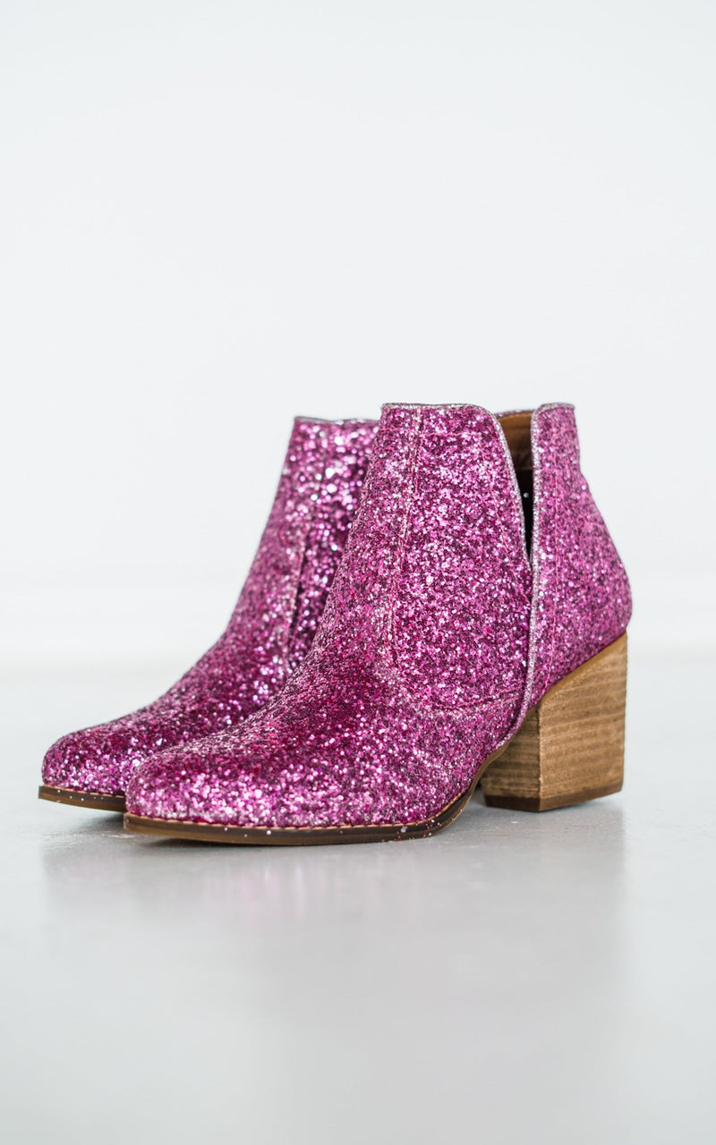 Fiera Glitter Booties in Pink