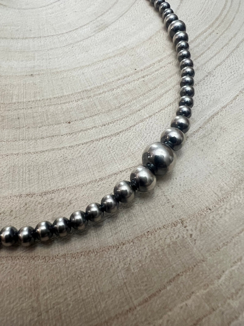 Graduated Sterling Silver Pearl Choker - 15 inch - Top Seller