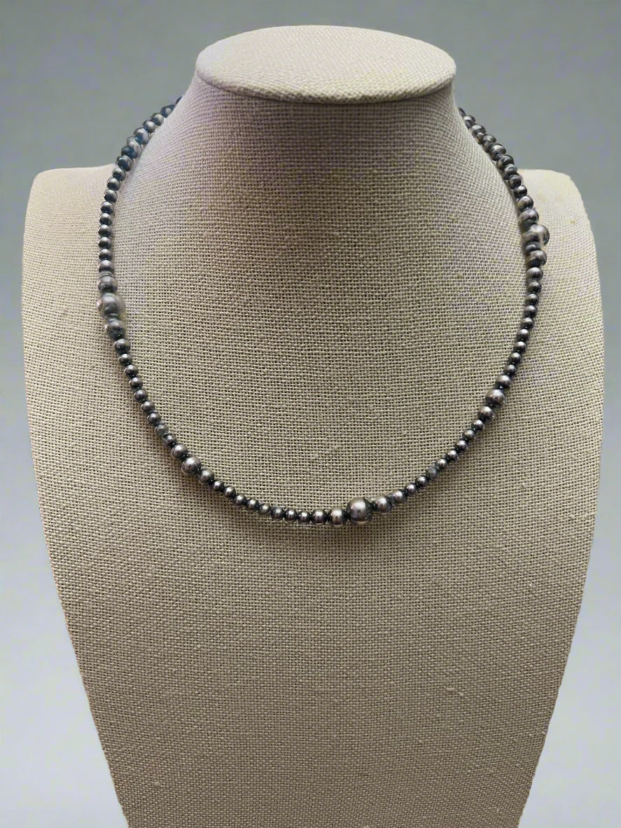 Graduated Sterling Silver Pearl Choker - 15 inch - Top Seller