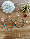 Turquoise Verasite heart hoops