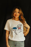 Patriotic USA Horse Western Graphic TeeWhiteS