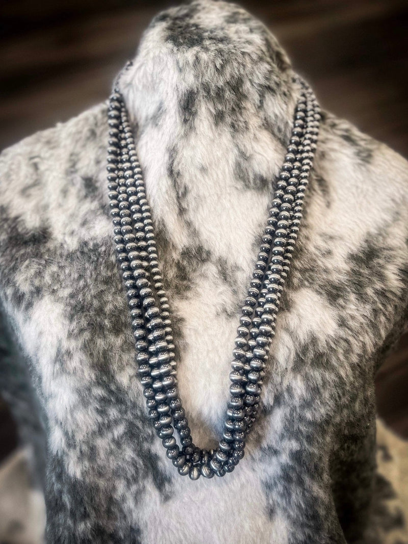 Polly Navajo Style Pearl Layer Fashion Necklace