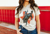 Raw Cut V-neck Texas Cowboy Graphic TeeMultiS