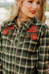 Plaid Petal Rodeo Button Up