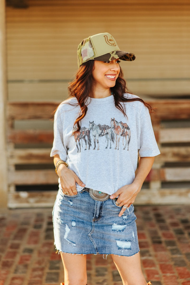 Saddled Horses Graphic Tee