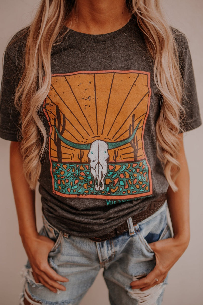 Skull Desert ShirtGreyS