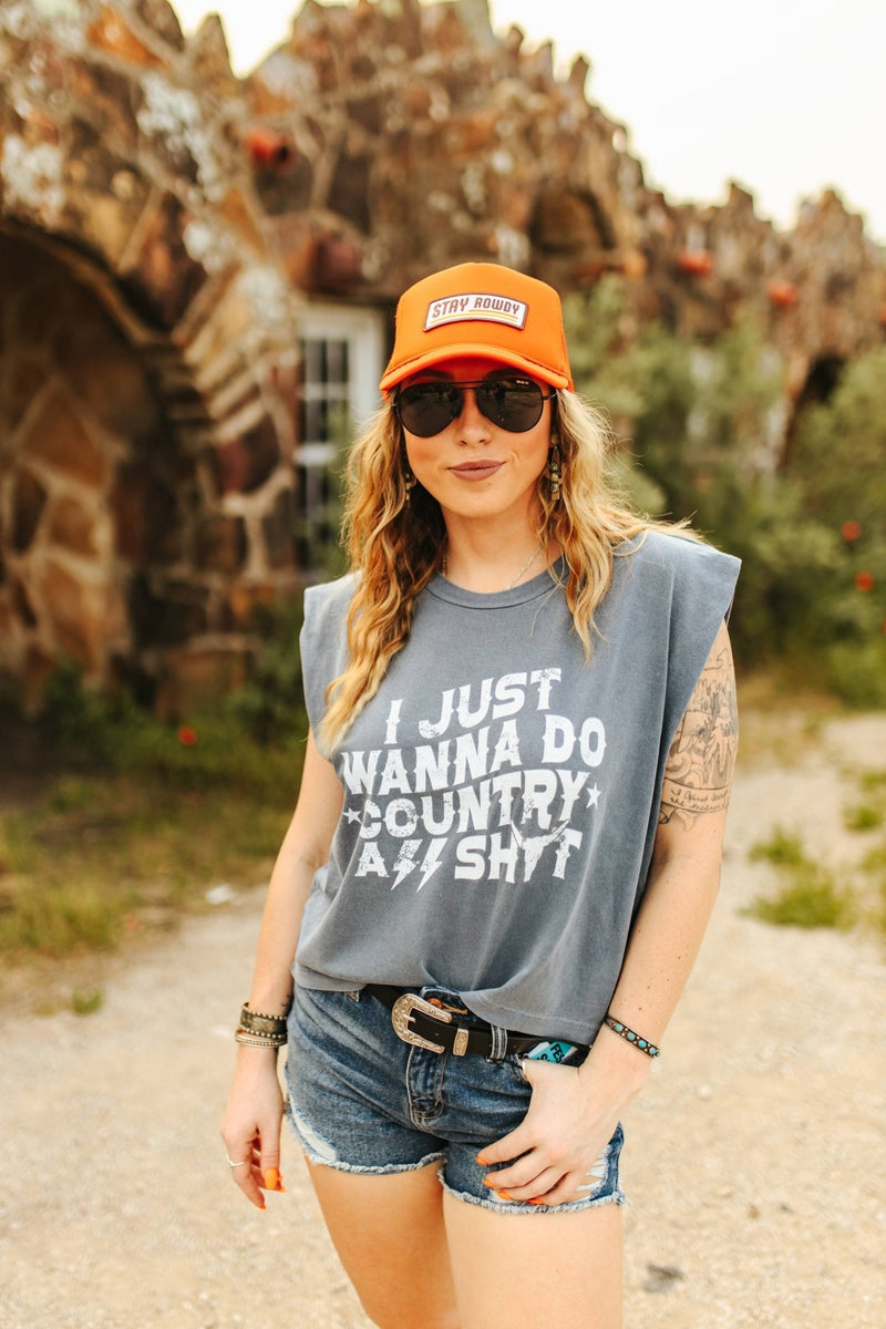 Stay Rowdy Trucker HatOrangeOS