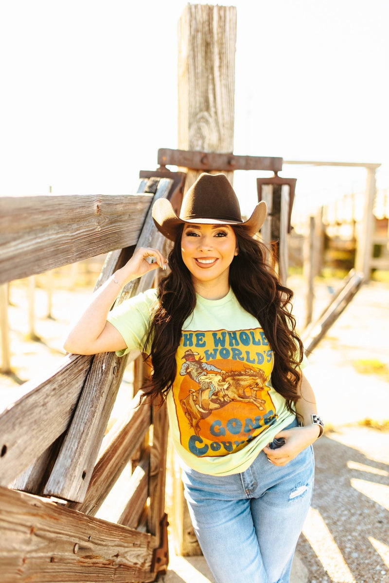 World's Gone Country Western Graphic Tee