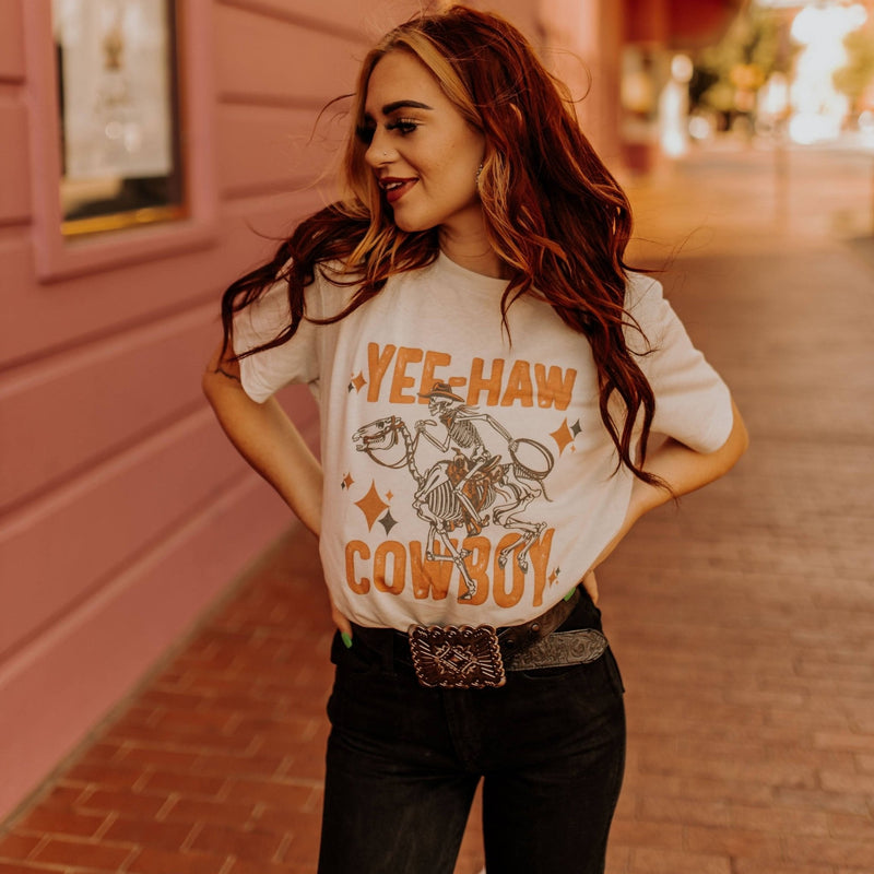 Yee-Haw Skeleton Cowboy Graphic Tee