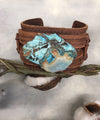 Dusty Leather Cuff with Ocean Agate Slab