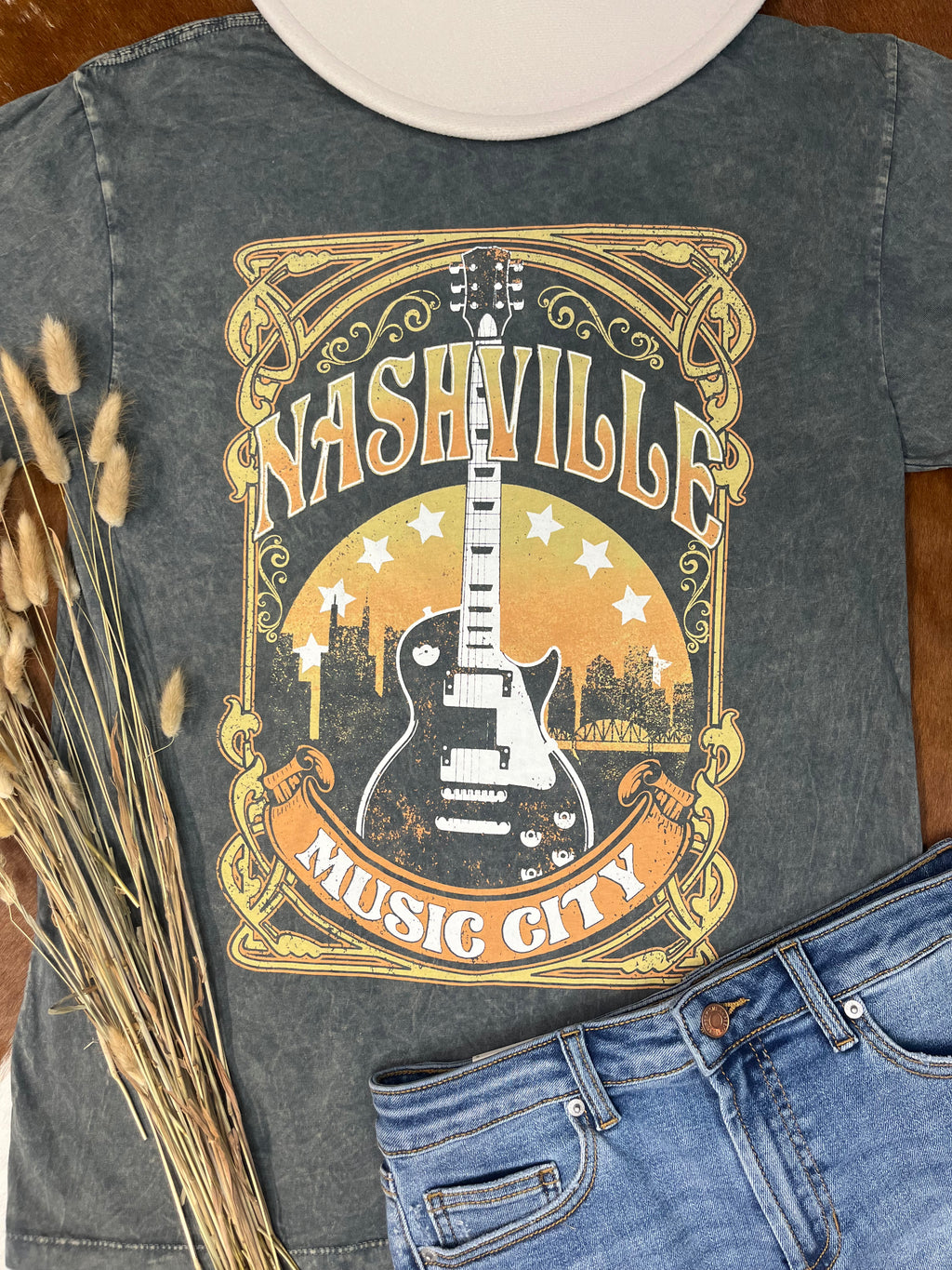 Nashville Music City Tee - Charcoal
